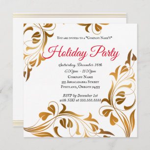 Elegante Gold Holiday Party Company Einladung