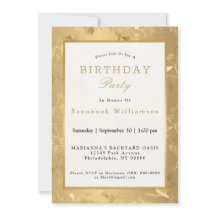 Elegante Gold Hummingbirds Glam Birthday Party