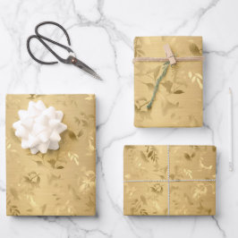 Elegante Gold Hummingbirds Wrapping Paper Sheets Geschenkpapier Set