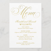 Elegante Gold Imitate Foil Calligraphy Script Wedd Menükarte (Vorderseite)
