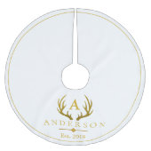 Elegante Gold Imitate Glitzer Deer Antlers Polyester Weihnachtsbaumdecke (Vorderseite)