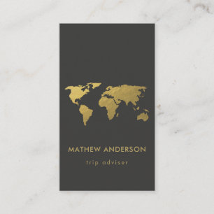 ELEGANTE GOLD-IMITATE SCHWARZEN WELTKARTE PERSONAL VISITENKARTE