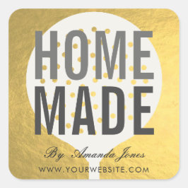 ELEGANTE GOLD IMITATE SKIMMER KOCH COOKHOMEMADE QUADRATISCHER AUFKLEBER