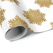 Elegante Gold Imitats Glitzer Snowflake Geschenkpapier (Rolleneckpunkt)
