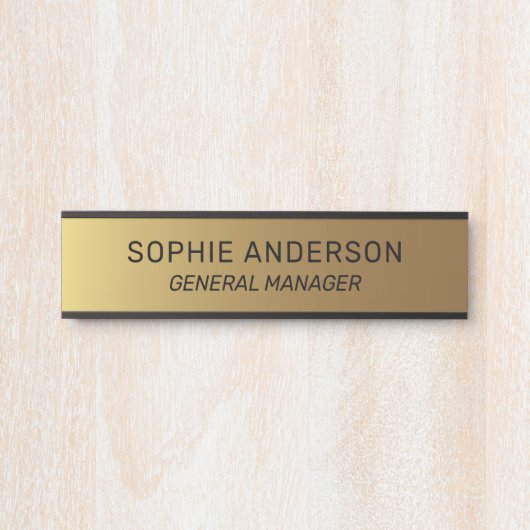 Elegante Gold Individuelle Name Job Title Door Sig Türschild (Vorderseite )