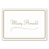 Elegante Gold Individuelle Platzkarte Tischnummer (Vorderseite)