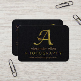 Elegante Gold Initial Letter A Logo Business Card Visitenkarte