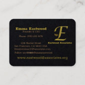 Elegante Gold Initial Letter E Logo Business Card Visitenkarte (Rückseite)