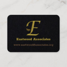 Elegante Gold Initial Letter E Logo Business Card