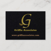 Elegante Gold Initial Letter G Logo Business Card Visitenkarte (Vorderseite)