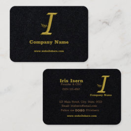 Elegante Gold Initial Letter I Logo Business Card Visitenkarte