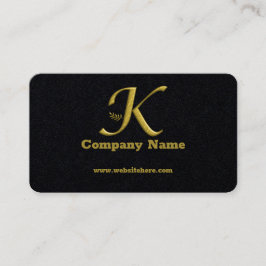 Elegante Gold Initial Letter K Logo Business Card Visitenkarte