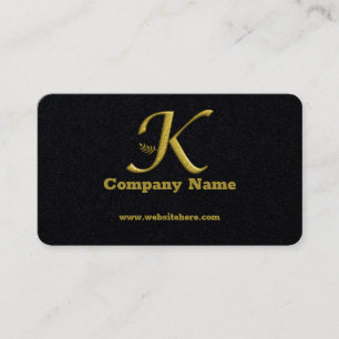 Elegante Gold Initial Letter K Logo Business Card Visitenkarte