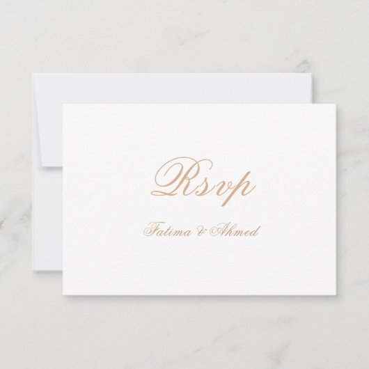 Elegante Gold Islamic Wedding RSVP Card Karte (Vorderseite)