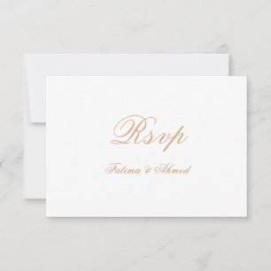 Elegante Gold Islamic Wedding RSVP Card Karte