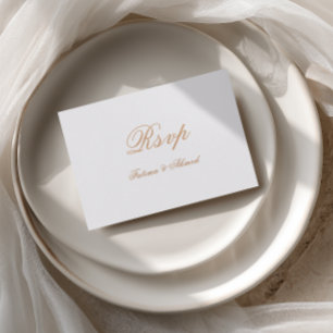 Elegante Gold Islamic Wedding RSVP Card Karte