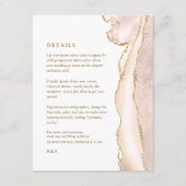 Elegante Gold Ivory Agate Wedding Details Begleitkarte (Vorderseite)