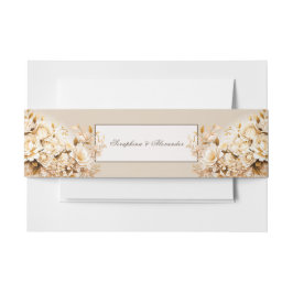 Elegante Gold & Ivory Floral Wedding Stationery Einladungsbanderole