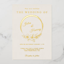 Elegante Gold Ivory Wedding Foil Einladung