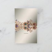 Elegante Gold Jewel Blume Danke Karte (Innenseite)