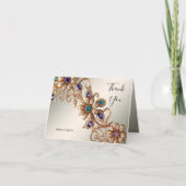 Elegante Gold Jewel Blume Danke Karte (Vorderseite)