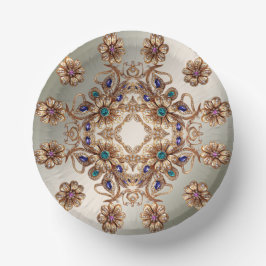 Elegante Gold Jewel Blume Pappteller