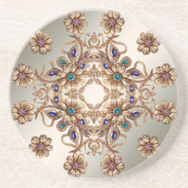 Elegante Gold Jewel Blume Sandstone Untersetzer