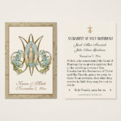 Elegante Gold Jungfrau Mary Wedding Holy Cards (Vorne & Hinten)