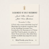 Elegante Gold Jungfrau Mary Wedding Holy Cards (Rückseite)