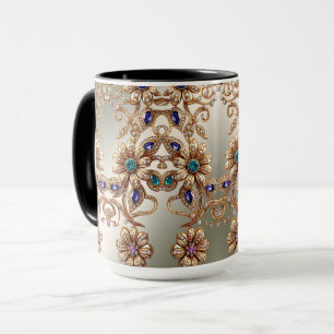 Elegante Gold-Juwel Blumen Tasse