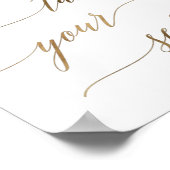 Elegante Gold-Kalligrafie nimmt Ihr Sitzzeichen ei Poster (Ecke)