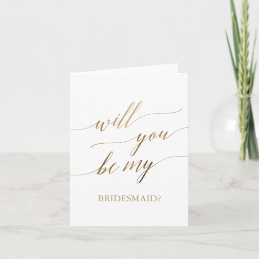 Elegante Gold-Kalligrafie wird meine Bridesmaid se Karte (Vorderseite)