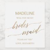 Elegante Gold-Kalligrafie wird meine Bridesmaid se Weinetikett (Einzelnes Label)