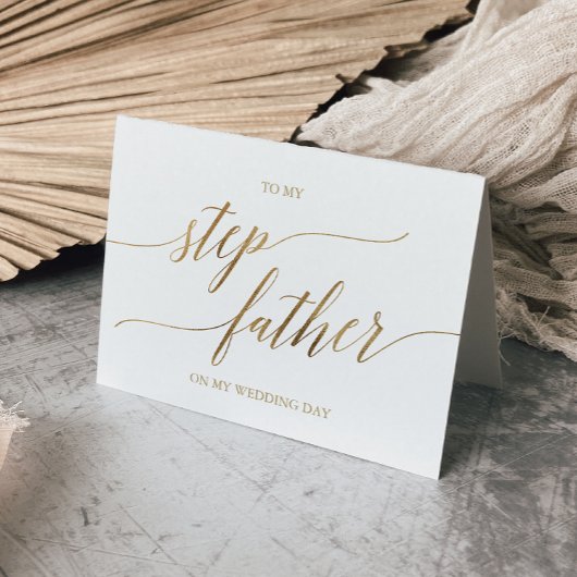Elegante Gold-Kalligraphie für meinen Stiefvater Karte
