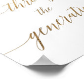 Elegante Gold-Kalligraphie-Generationen signieren Poster (Ecke)