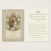Elegante Gold Katholic Wedding Prayer Card (Vorne & Hinten)
