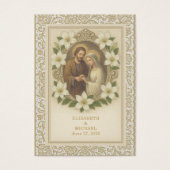 Elegante Gold Katholic Wedding Prayer Card (Vorderseite)
