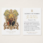 Elegante Gold Katholic Wedding Prayer Card (Vorne & Hinten)
