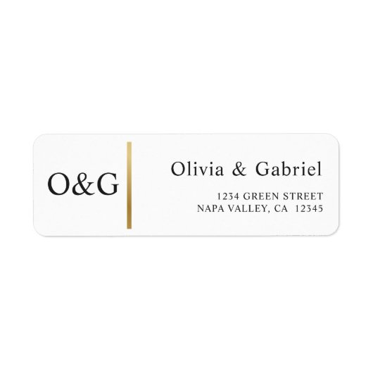 Elegante Gold Klassische Hochzeitsfeier Rücksendea (Vorne)