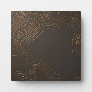 Elegante Gold-Konturwellen abstraktes Luxusdesign Fotoplatte