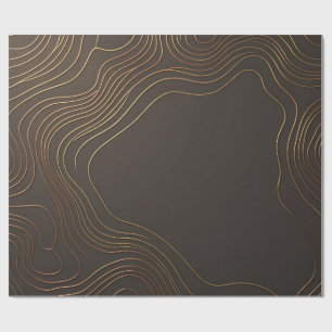 Elegante Gold-Konturwellen abstraktes Luxusdesign Geschenkpapier