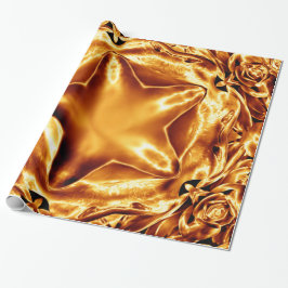 Elegante Gold Kupfer Weihnachtsstar Chic Shiny Geschenkpapier
