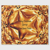 Elegante Gold Kupfer Weihnachtsstar Chic Shiny Geschenkpapier (Flach)