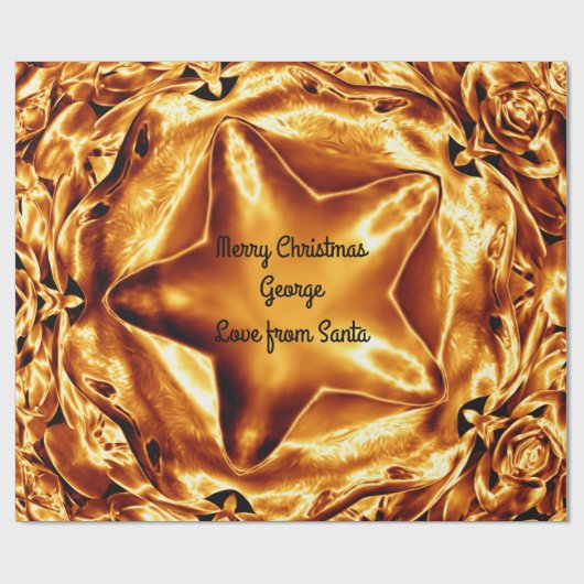 Elegante Gold Kupfer Weihnachtsstar Chic Shiny Geschenkpapier (Flach)