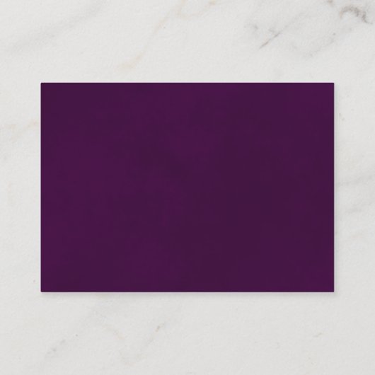 Elegante Gold Lace auf der Lila Hochzeitswebseite Begleitkarte (Rückseite)