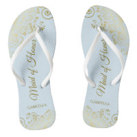 Elegante Gold Lace Trauzeugin Blass Blue Wedding