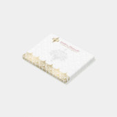 Elegante Gold Lace White Plush Damasks Post-it Klebezettel (angewinkelt)