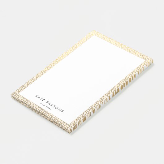 Elegante Gold Lattice Border Post-it Klebezettel (angewinkelt)