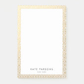 Elegante Gold Lattice Border Post-it Klebezettel (Vorderseite)