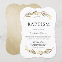 Elegante Gold Leaf Boy oder Girl Baptisse Christen